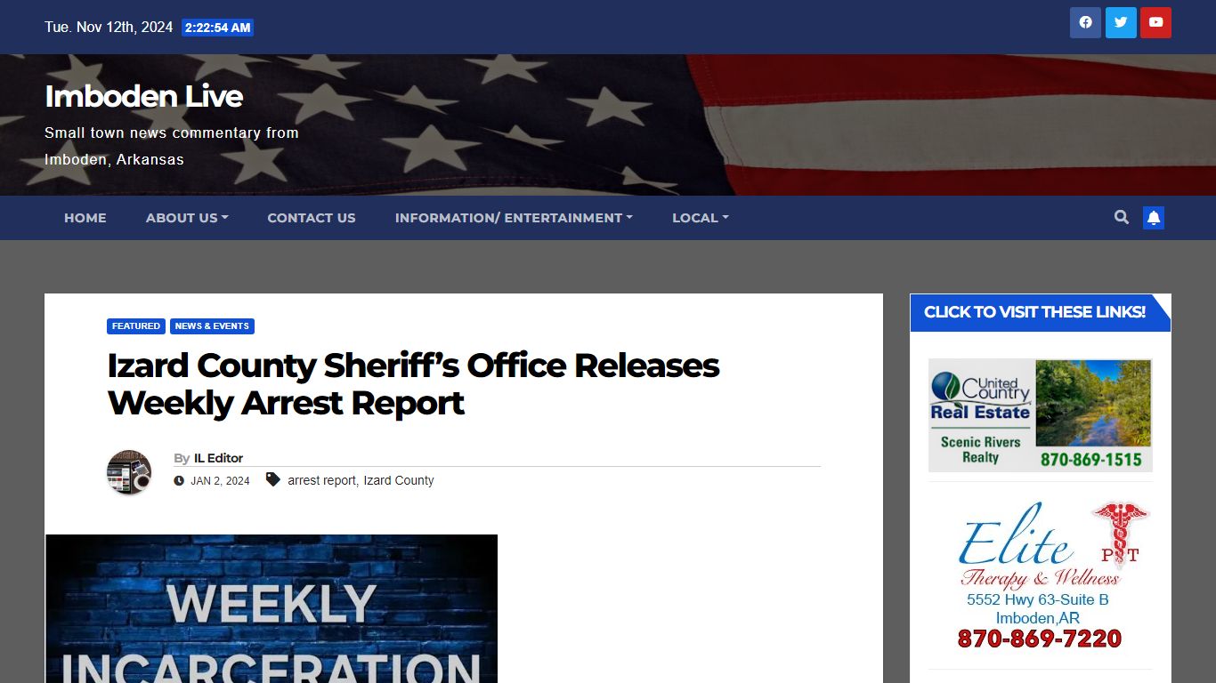 Izard County Sheriff’s Office Releases Weekly Arrest Report