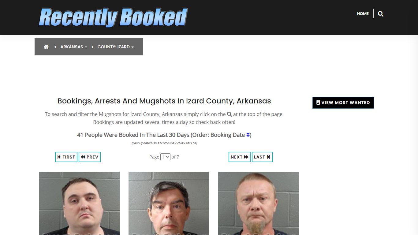 Bookings, Arrests and Mugshots in Izard County, Arkansas - Recently Booked